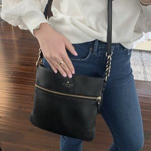 Kate Spade Black Leather Cross Body Bag ♠️